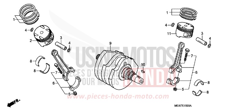 CRANKSHAFT/PISTON for Deauville ABS PEARL CONCOURS BLACK (NHA65) from 2007
